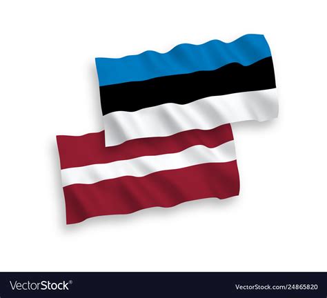 Flags latvia and estonia on a white background Vector Image