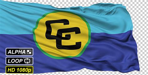 Isolated Waving Flag of Caricom, Motion Graphics | VideoHive