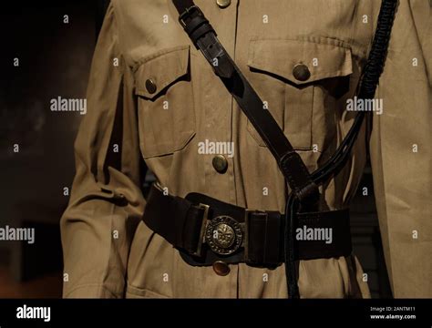 Singapore-09 DEC 2017:vintage Singapore police uniform display in ...