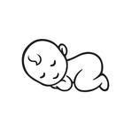 Sleeping baby silhouette, stylized line logo. Cute simple illustration., #babieslogo #baby ...