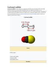 Carbonyl sulfide.pdf - Carbonyl sulfide Carbonyl sulfide is the ...