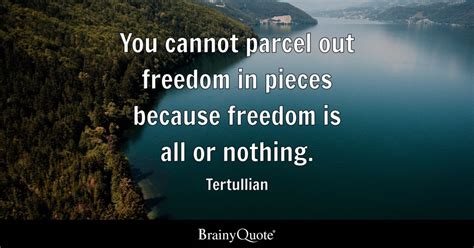 Tertullian - You cannot parcel out freedom in pieces...