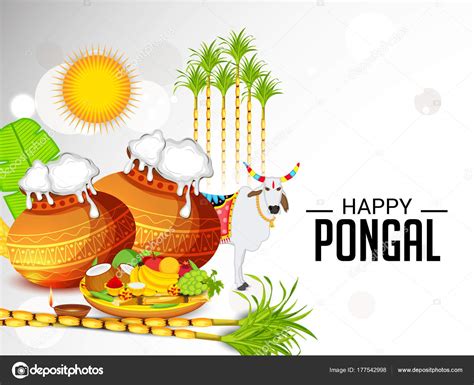 Vector Illustration Background Happy Pongal ⬇ Vector Image by © SSDN | Vector Stock 177542998