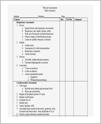 FREE 9+ Physical Assessment Forms & Samples in PDF | MS Word