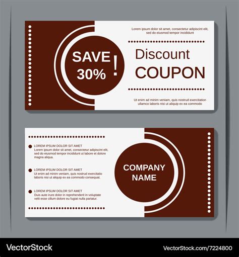 Discount coupon design template Royalty Free Vector Image