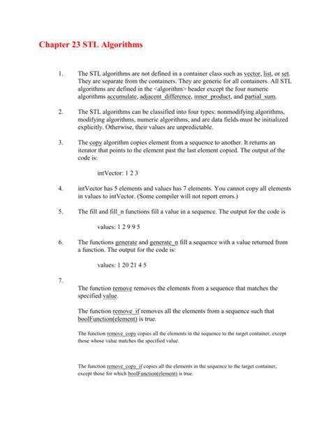 Chapter 23 STL Algorithms