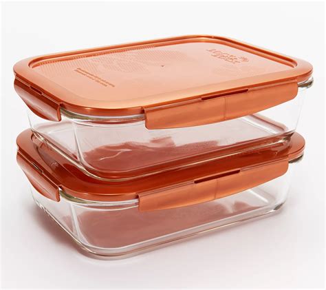 LocknLock Set of 2 Large Glass Rectangle Storage Containers - QVC.com