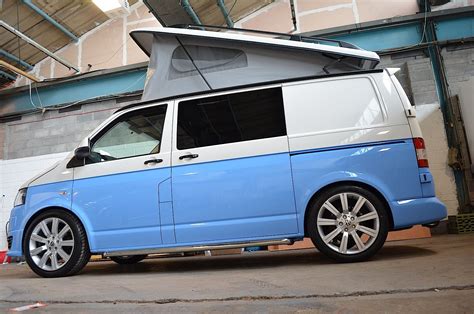 Unique VW Transporter T5 two tone camper conversion. Includes VW Sport-line front & rear ...