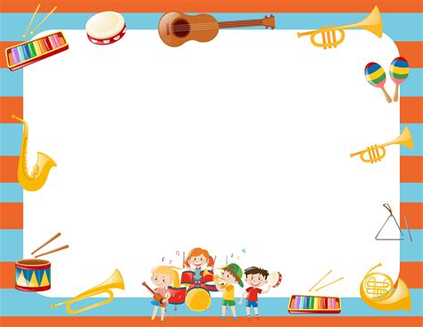 Border template with musical instruments 369026 Vector Art at Vecteezy