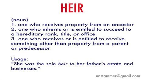 How to Pronounce Heir - YouTube