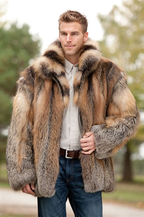 Embassy Cross Fox Fur Jacket #17780 | Jackets men fashion, Mens fur coat, Fur fashion