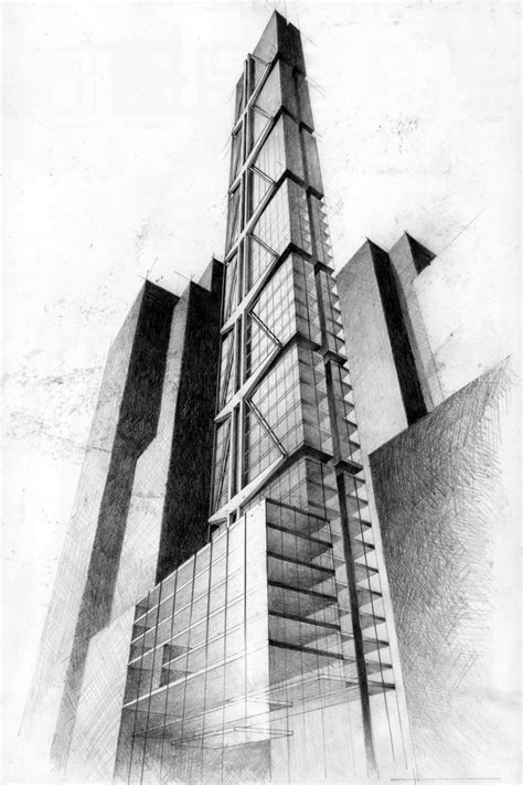 NYC Tower Sketch - Pencil Drawing | Buildings sketch architecture, Architecture design sketch ...