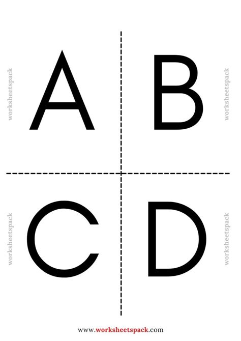 Black and White Alphabet Flash Cards - worksheetspack