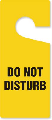 Do Not Disturb Plastic Door Knob Hanger, 3.75 x 8.875 Inches Signs, SKU: TG-0003