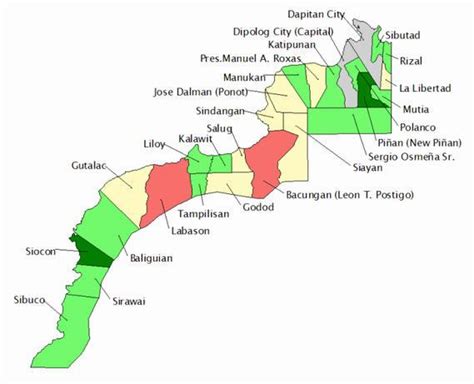 File:Zamboanga del norte and municipalities map.jpg - Philippines