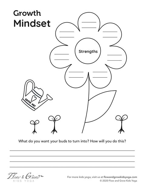 Growth Mindset Worksheet | Instant Download - Flow and Grow Kids Yoga