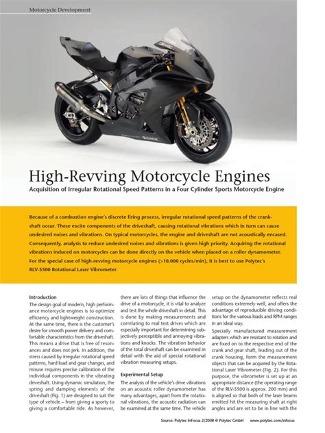 High Revving Motorcycle Engines - Vibration Measurement | Engines ...