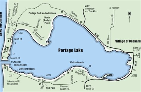 Portage Lake Historic Sites Map | Onekama