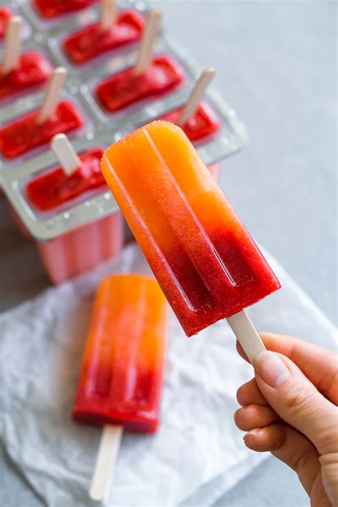 Orange Strawberry Sunrise Posicles-2 | The Healthful Ideas