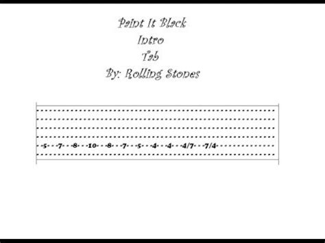 Paint It Black Guitar Tabs - YouTube