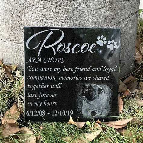 Granite Pet Memorial Stones Engraved With Photo Sympathy Dog - Etsy
