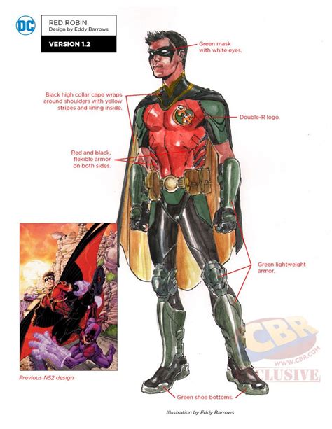 Red Robin Rebirth costume design | Cyborg dc comics, Mutano, Arte dc comics