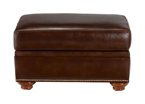 Conor Leather Ottoman | The Conor Collection | Ethan Allen