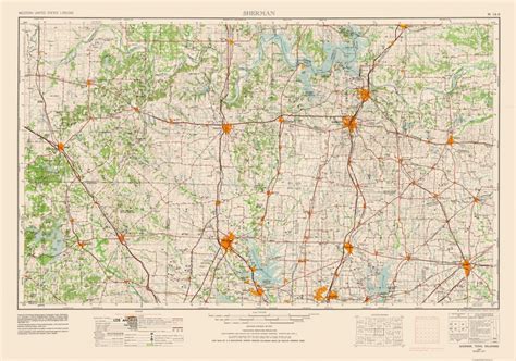 Sherman Texas Quad - Usgs 1954 - 32.80 X 23 - Walmart - Sherman Texas Map | Printable Maps