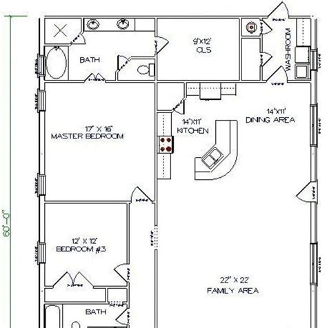 40x60 Pole Barn Home Plans in 2020 | Pole barn house plans, House floor ...