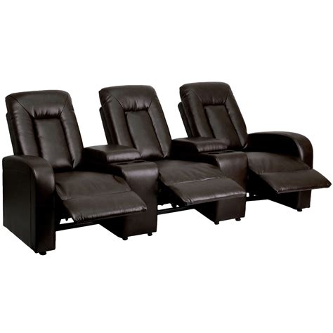 Theatre Couches - Poitier Leather Home Theater Seating