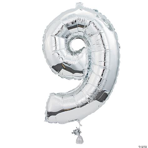 9 Shaped Number 34" Mylar Balloon | Oriental Trading