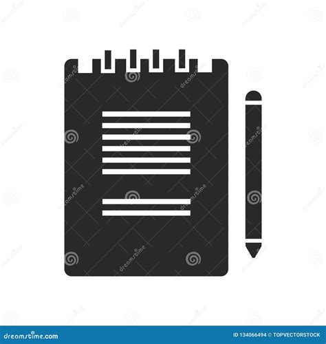 Notepad Icon Vector Sign and Symbol Isolated on White Background, Notepad Logo Concept Stock ...