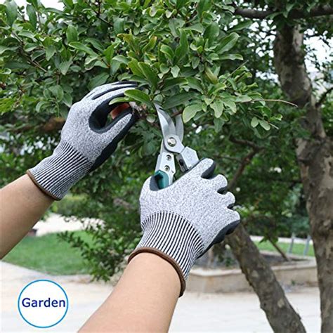 2 Pairs Cut Reistant Garden Work Gloves Grip Coating Protective ...