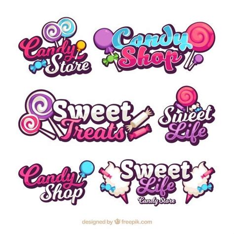 Premium Vector | Candy shop logos collection for companies | Candy logo ...