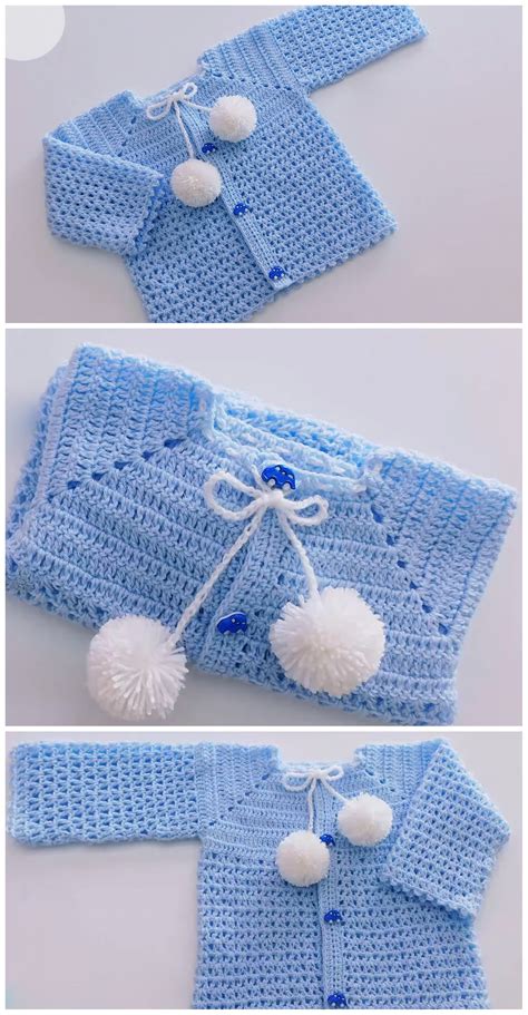 Crochet Easy Baby Sweater Cardigan - Crochet Ideas