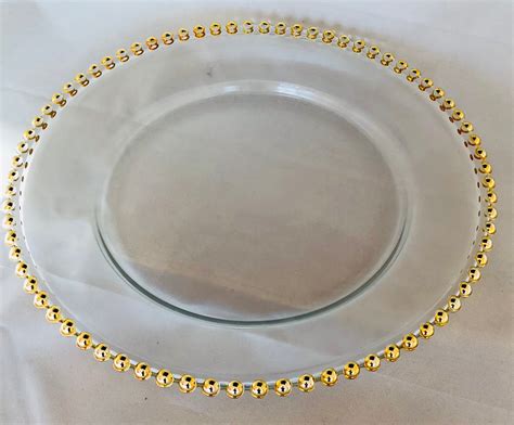 Gold Beaded Glass Charger Plate – The Luxe Touch