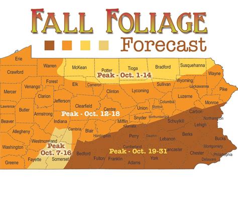 Fall Foliage Forecast for Pennsylvania. Where & When, Pennsylvania's ...