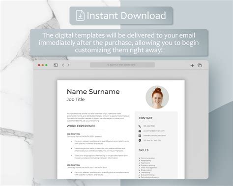 Minimalist Resume Template Google Docs Modern Resume - Etsy