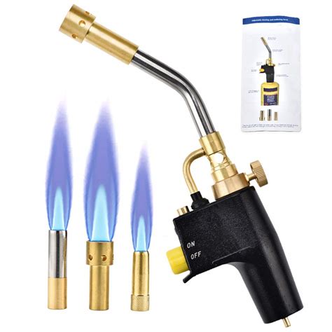 SEAAN Propane MAPP Torch with 3 Tips Gas Trigger-Start Torch/Self-Lighting Swirl Style, Swirl ...