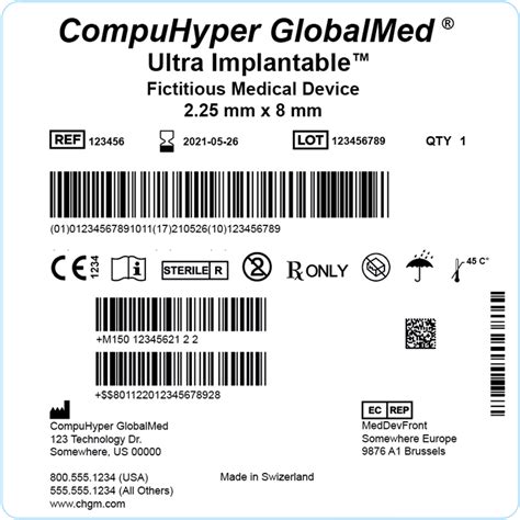 Medical Device Label Template