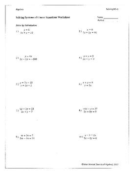 Simple Substitution Worksheet Pdf – Kidsworksheetfun