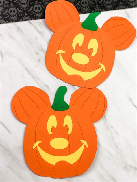 Mickey Mouse Pumpkin Craft For Kids [Free Template]