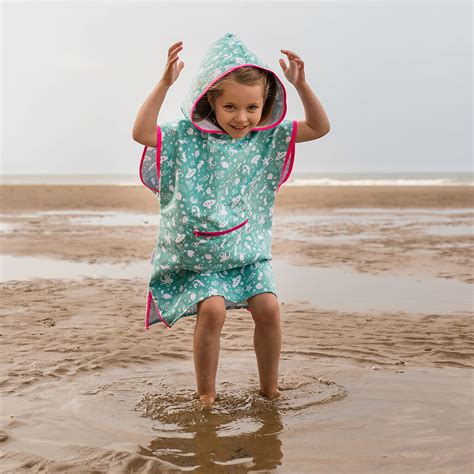 Children's Beach Poncho Towel By Hooded Owls | Bathtime Adventures