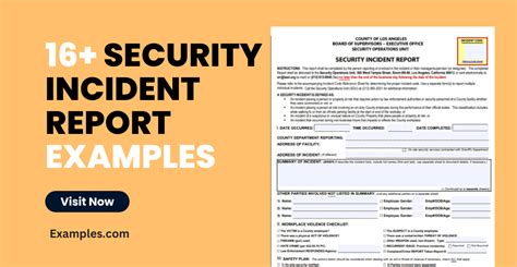 Security Incident Report - 16+ Examples, Format, How to write, Pdf