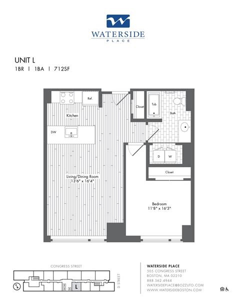 Floor plans – Waterside Place – Boston Rentals