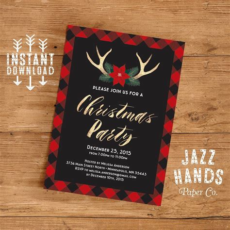 Holiday Party Invite Template Unique Christmas Party Invitation Templa… | Party invite template ...