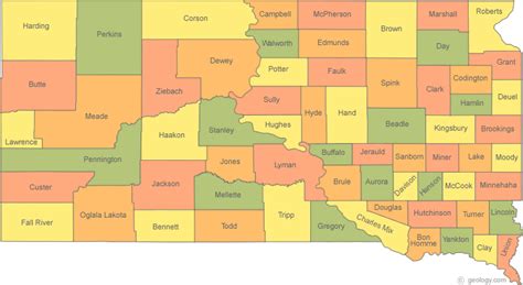 Map of South Dakota