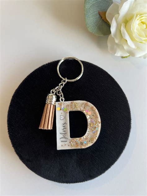 Customized Name Letter Keychains Initial Keychain Resin - Etsy