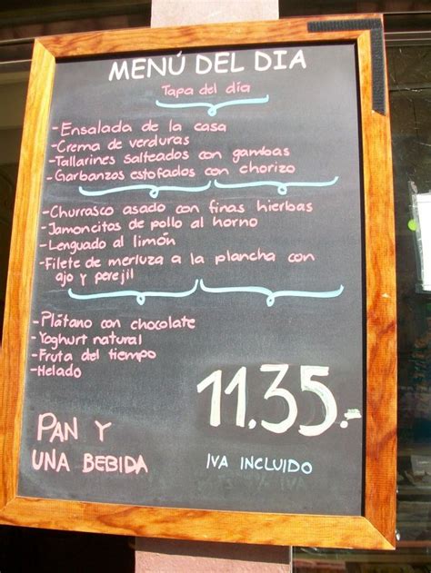 Menu del Día, Barcelona | Spanish menu, Tapas menu, Spanish restaurant