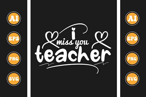 I Miss You Teacher Afbeelding door Creative T-shirt Design · Creative ...